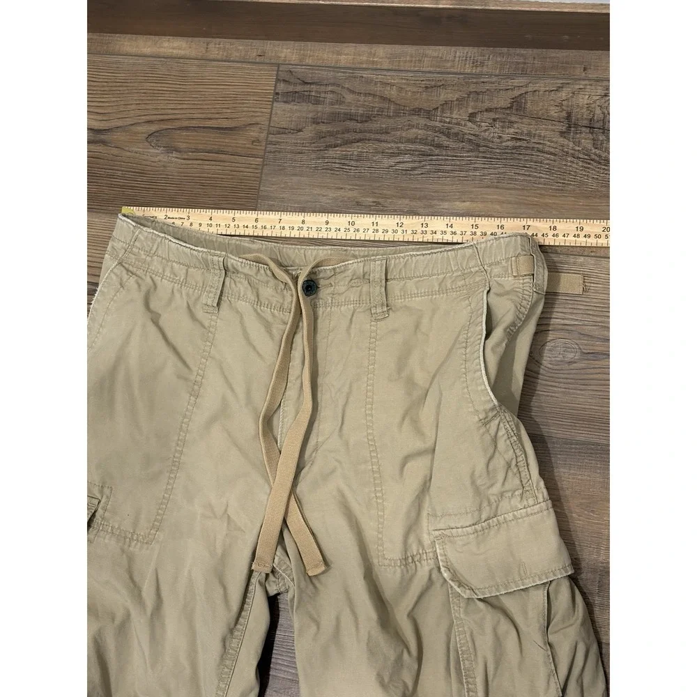 Vintage Y2K Polo Ralph Lauren Cargo Auth Military Surplus Pants 34x30 Baggy Tan